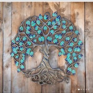 Blue and Green Tree of Life Wall Art